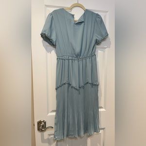 Yea n Rose Blue Pleated Dress